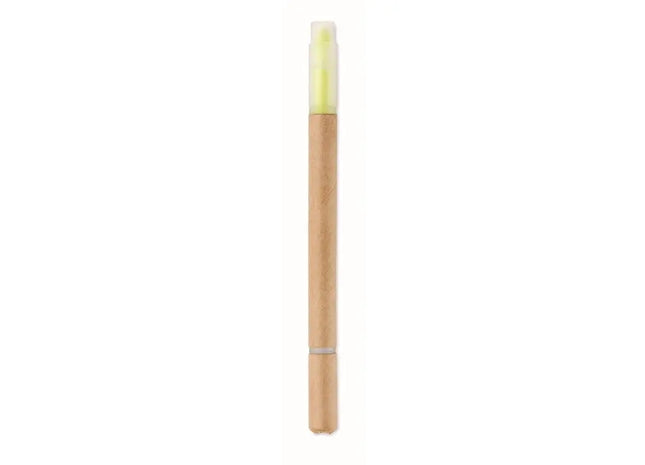 DUO PAPER Ballpoint Pen with Highlighter - Yellow, 2-in-1 Marker, Smooth Writing, Smudge-Proof TK Gruppe® Grosshandel 