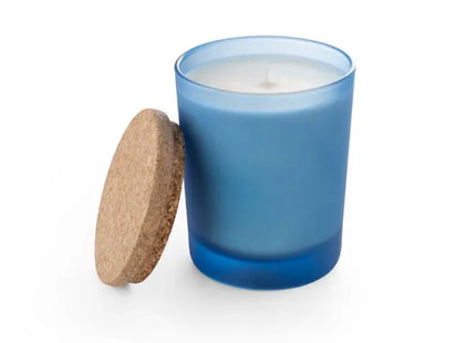 DUVAL Duftkerze im Glasbecher mit Korkdeckel 180 g - Blau für entspannende Momente TK Gruppe® Grosshandel 