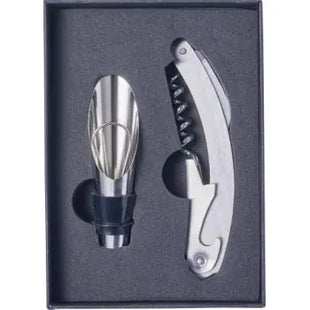 Dale 2-teiliges Sommelier-Set aus Edelstahl - Schwarz, Modernes Weinaccessoire TK Gruppe® Grosshandel 