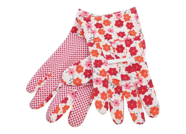 Damen Gartenhandschuhe mit buntem Blumenprint - Stilvoll & Robust TK Gruppe® Grosshandel 