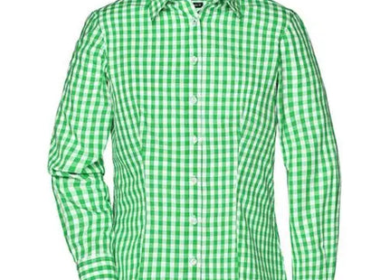 Damen Karobluse, Elegantes Muster, Freizeit & Büro, Langarm & Baumwolle TK Gruppe® Grosshandel 