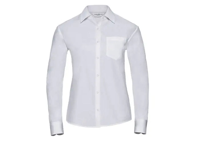 Damen Langarm-Popelin-Hemd aus Reiner Baumwolle, Klassisches Design TK Gruppe® Grosshandel 