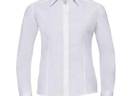 Damen Langarm-Tailliertes Popelin-Hemd, Polycotton, Büro & Alltag TK Gruppe® Grosshandel 