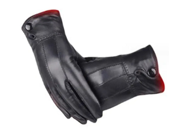 Damen Lederhandschuhe, Uni Schwarz, Elegant & Vielseitig - 100 Zeichen TK Gruppe® Grosshandel 