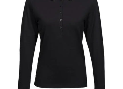 Damen Luxus Stretch Langarm-Poloshirt - Eleganz und Komfort TK Gruppe® Grosshandel 