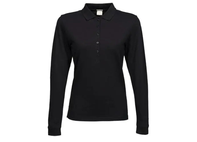 Damen Luxus Stretch Langarm-Poloshirt - Eleganz und Komfort TK Gruppe® Grosshandel 