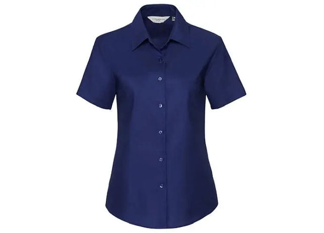 Damen Oxford-Hemd mit Kurzarm, Klassisches Design, Vielseitig TK Gruppe® Grosshandel 