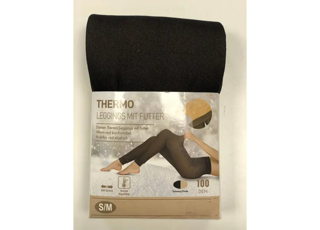 Damen Thermostrumpfhose, Wärmend Gefüttert, in Nude und Schwarz - 100 Zeichen TK Gruppe® Grosshandel 