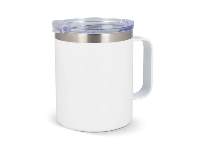 Danube Thermobecher 350 ml mit Deckel – stilvoller Isolierbecher in Weiß für unterwegs TK Gruppe® Grosshandel 