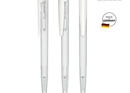 Dart Clear Druckkugelschreiber in Weiß - Klar, Schlicht & Zuverlässig TK Gruppe® Grosshandel 