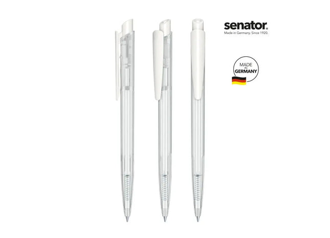 Dart Clear Druckkugelschreiber in Weiß - Klar, Schlicht & Zuverlässig TK Gruppe® Grosshandel 