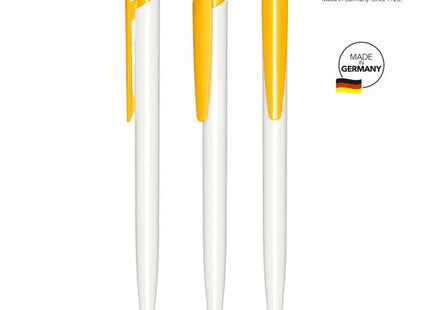 Dart Polished Basic Druckkugelschreiber Weiß-Gelb - Elegant & Farbenfroh TK Gruppe® Grosshandel 