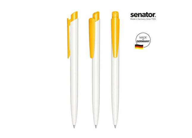 Dart Polished Basic Druckkugelschreiber Weiß-Gelb - Elegant & Farbenfroh TK Gruppe® Grosshandel 