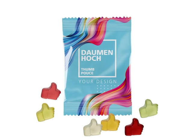 Daumen hoch Fruchtgummiaktion: 10g Tüten – Positiver Snack TK Gruppe® Grosshandel 