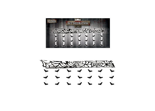 Deckendekoration mit Fledermäusen – 3 m, gruselige Halloween-Dekoration TK Gruppe® Grosshandel 