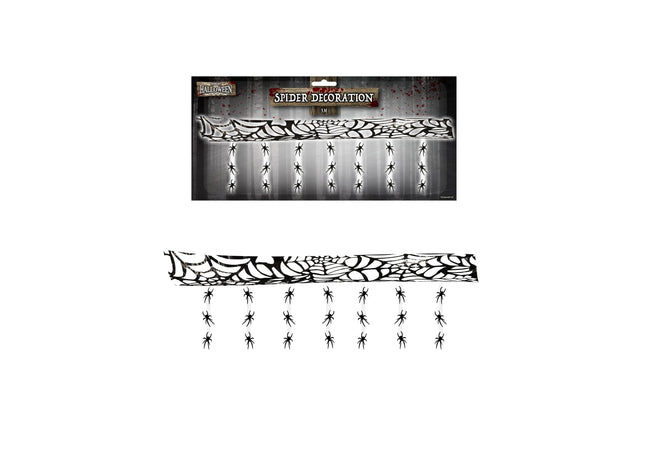 Deckendekoration mit Spinnen – 3 m, gruselige Halloween-Dekoration TK Gruppe® Grosshandel 
