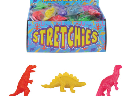Dehnbare Dinosaurier, 6-7 cm, 6 Designs in 6 Farben - Flexibles Spielzeug für Kinder TK Gruppe® Grosshandel 