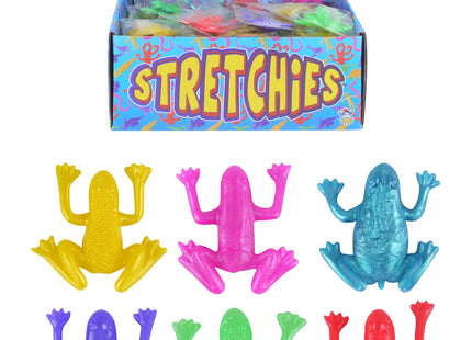 Dehnbare Froschfiguren, 4-4,5 cm, 4 Designs in 6 Farben - Lustiges Stretch-Toys TK Gruppe® Grosshandel 