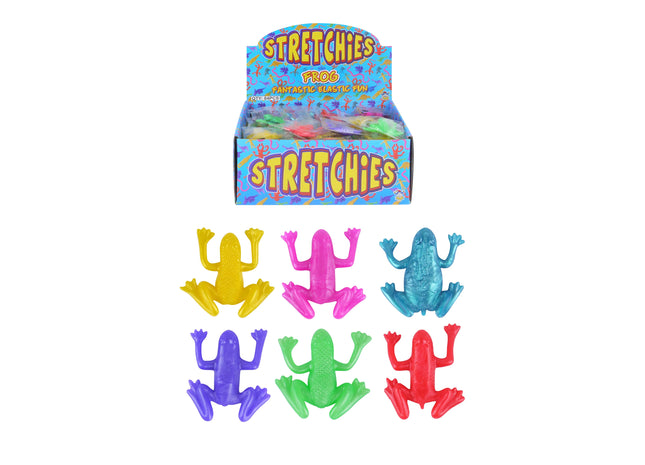 Dehnbare Froschfiguren, 4-4,5 cm, 4 Designs in 6 Farben - Lustiges Stretch-Toys TK Gruppe® Grosshandel 