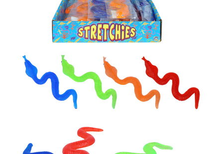 Dehnbare Klebrige Schlange, 28 cm, 4 verschiedene Farben - Lustiges Dehnspielzeug für Kinder TK Gruppe® Grosshandel 