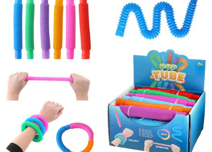 Dehnbare Pop Tubes, 6er Set, je 20cm – Flexibler Spielspaß TK Gruppe® Grosshandel 