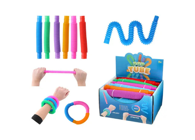 Dehnbare Pop Tubes, 6er Set, je 20cm – Flexibler Spielspaß TK Gruppe® Grosshandel 