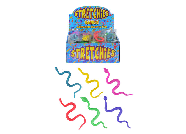 Dehnbare Schlange, 20 cm, 6 verschiedene Farben, flexibles Spielzeug für Kinder TK Gruppe® Grosshandel 