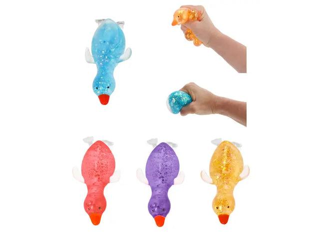 Dehnbare Süße Ente Spielzeug, 6er-Pack, Flexibel Figuren 6x17 cm - Niedliches Tier Set TK Gruppe® Grosshandel 