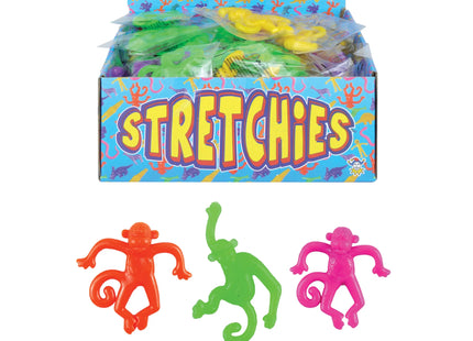 Dehnbarer Affe, 6,5 cm, 4 Motive in 6 Farben - Flexibles Spielzeug für Kinder TK Gruppe® Grosshandel 