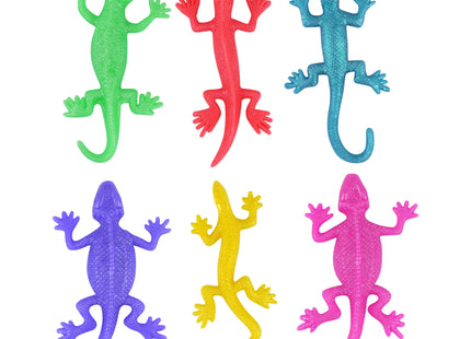 Dehnbarer Eidechsen-Spielzeug, 11 cm, 6 verschiedene Farben, flexibles Tierfiguren-Set TK Gruppe® Grosshandel 