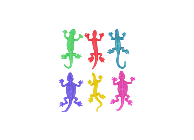 Dehnbarer Eidechsen-Spielzeug, 11 cm, 6 verschiedene Farben, flexibles Tierfiguren-Set TK Gruppe® Grosshandel 