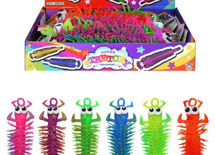 Dehnbarer Tausendfüßler, 29 cm, 6 verschiedene Farben - Flexibles Spielzeug für Kinder TK Gruppe® Grosshandel 