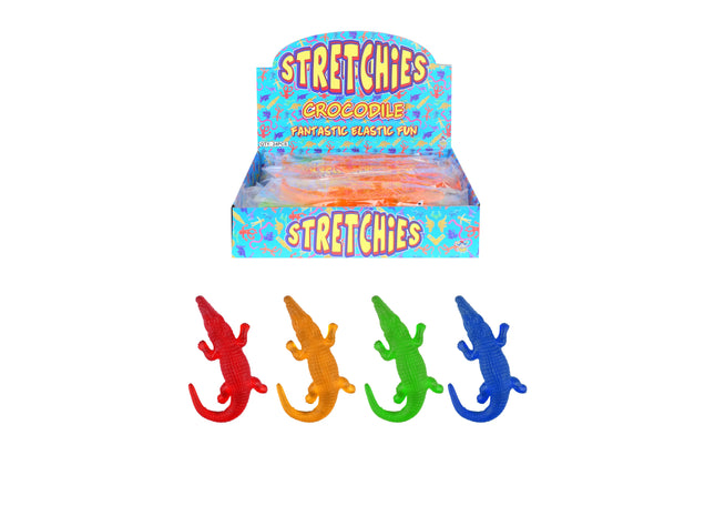 Dehnbares Klebriges Krokodil, 22 cm, 4 verschiedene Farben - Lustiges Dehnspielzeug für Kinder TK Gruppe® Grosshandel 