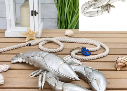 Deko Hummer silber, 39cmB – Moderner Silber-Hummer | Stilvolle Dekoration im Maritimen Stil TK Gruppe® Grosshandel 