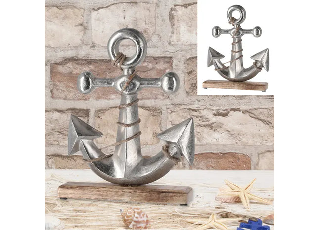 Deko-Maritimanker auf Standfuß, Klein - Küsten-Dekoration, Nautik-Design, Höhe ca. 33 cm TK Gruppe® Grosshandel 