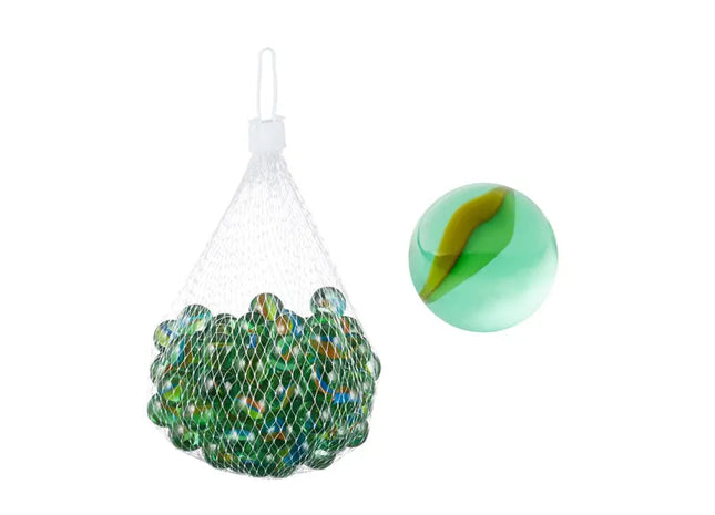 Deko Murmeln, 101 Stück im Netz – Bunte Glasornamente TK Gruppe® Grosshandel 