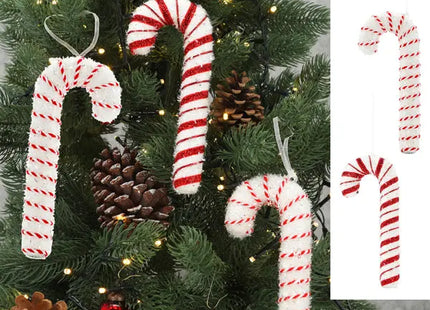 Deko-Zuckerstangen zum Hängen - Set von 2, 18cm Höhe - Weihnachtsschmuck TK Gruppe® Grosshandel 