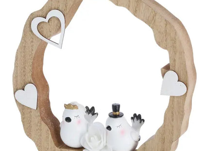 Dekoaufsteller Hochzeitstaubenpaar, 18x18cm – Stilvolle Hochzeitsdeko | Charmante Taubenpaar-Skulptur TK Gruppe® Grosshandel 