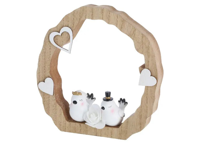 Dekoaufsteller Hochzeitstaubenpaar, 18x18cm – Stilvolle Hochzeitsdeko | Charmante Taubenpaar-Skulptur TK Gruppe® Grosshandel 