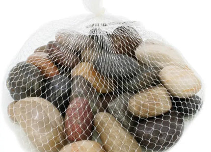 Dekorative Flusssteine, 1kg im Netz, Polierte Kieselsteine TK Gruppe® Grosshandel 