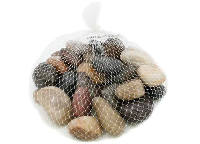 Dekorative Flusssteine, 1kg im Netz, Polierte Kieselsteine TK Gruppe® Grosshandel 