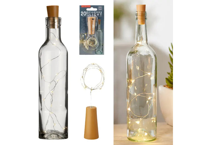 Dekorative LED-Flaschenlichter, 20 Birnen, ca. 195cmL - Stimmungsvolle Beleuchtung für jeden Anlass TK Gruppe® Grosshandel 