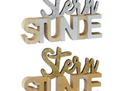 Dekorative Schrift Sternstunde, 2er-Set, ca. 17x11 cm TK Gruppe® Grosshandel 