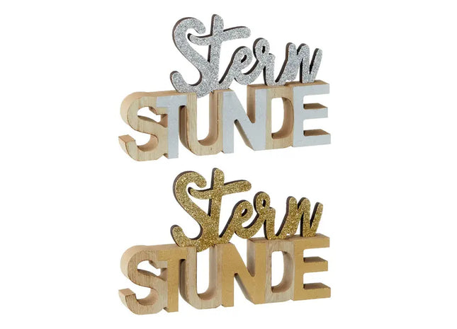 Dekorative Schrift Sternstunde, 2er-Set, ca. 17x11 cm TK Gruppe® Grosshandel 