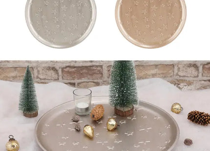 Dekorative Sterne-Teller, 2er-Set, Durchmesser ca. 40cm - Elegante Tischdekoration TK Gruppe® Grosshandel 