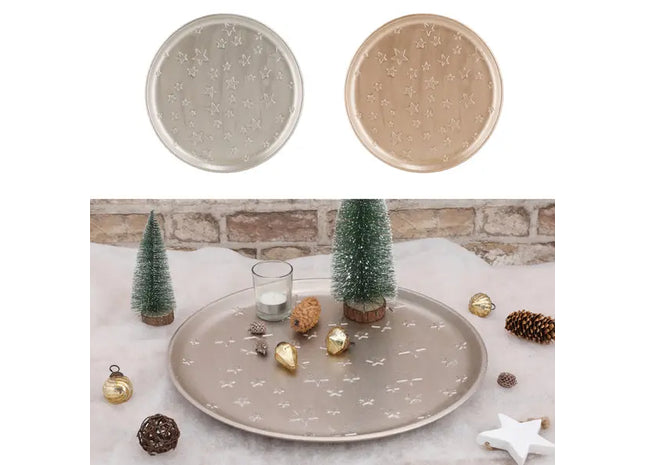 Dekorative Sterne-Teller, 2er-Set, Durchmesser ca. 40cm - Elegante Tischdekoration TK Gruppe® Grosshandel 