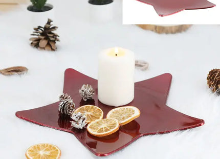 Dekorative Sternenplatte in Rot, Quadratisch, ca. 28x28 cm – Ideal für Festtage TK Gruppe® Grosshandel 