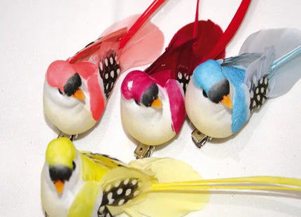 Dekorative Vogelfigur, 13x3cm, mit langem Naturfederschwanz TK Gruppe® Grosshandel 