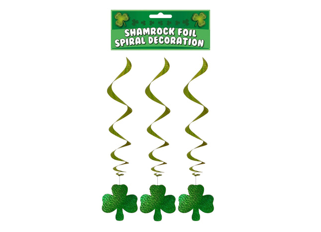 Dekorative irische Kleeblatt Hängespiralen, 3Er Set - Partydekoration TK Gruppe® Grosshandel 