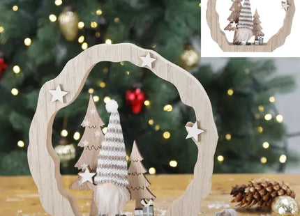 Dekorativer Holzrahmen mit Wichteln, 18cm Hoch, Zauberhafte Tischdekoration TK Gruppe® Grosshandel 